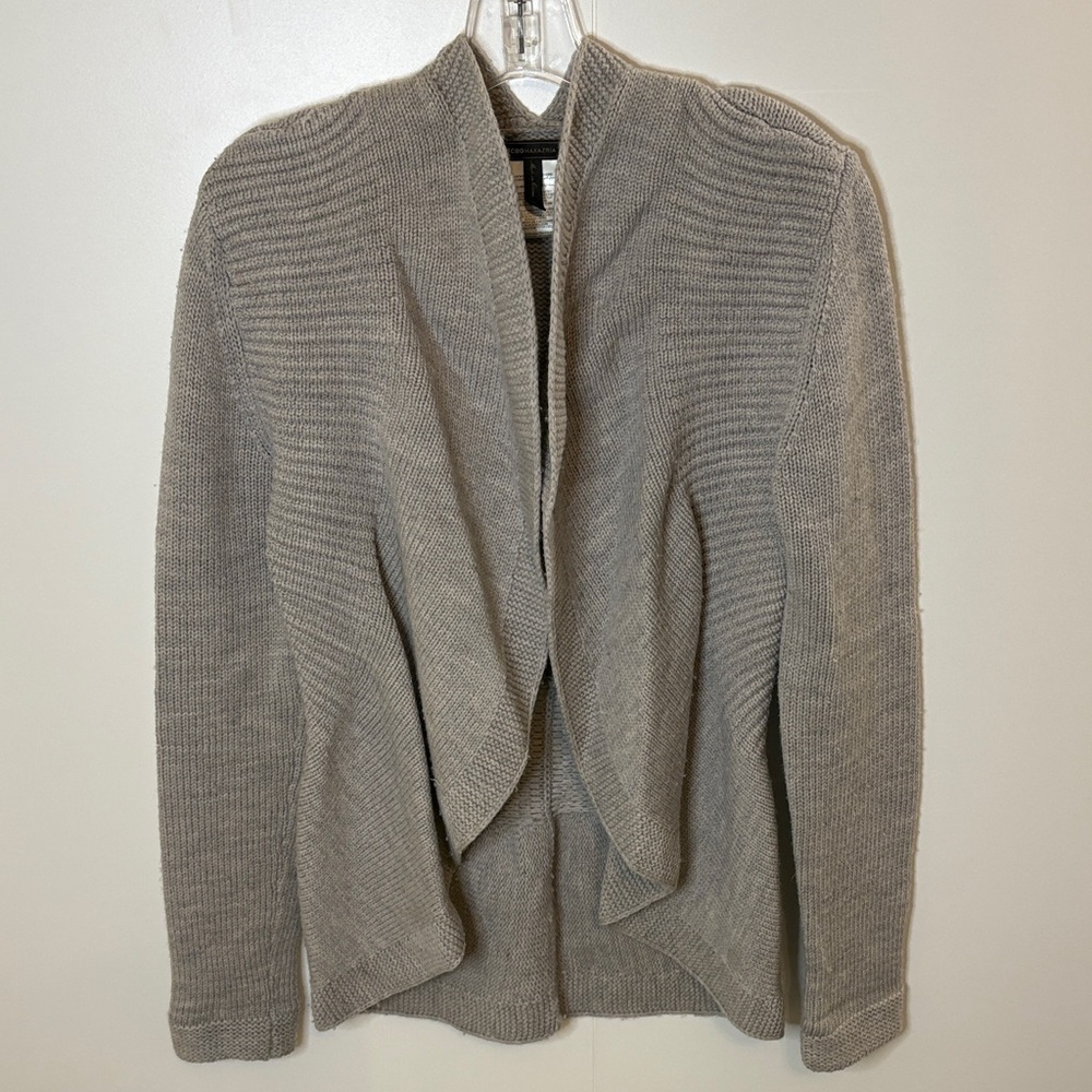 BCBGMaxAzria Light Gray Wool Women's Cardigan